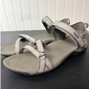 Teva Verra Womens Grey Athletic Hiking Sandals Adjustable Straps Trail Shoes